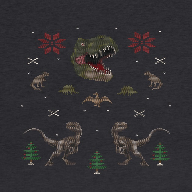 Ugly Dino Christmas Sweater by AnotheHero